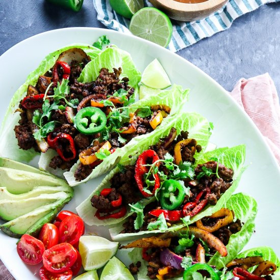 Ground Beef Fajita Lettuce Cups