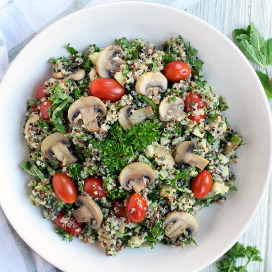 Mushroom Quinoa Tabouli Salad