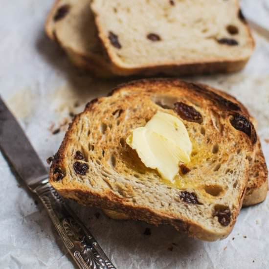 Sourdough Cinnamon Raisin Bread