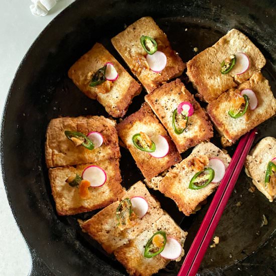 Roasted Garlic Miso Tofu