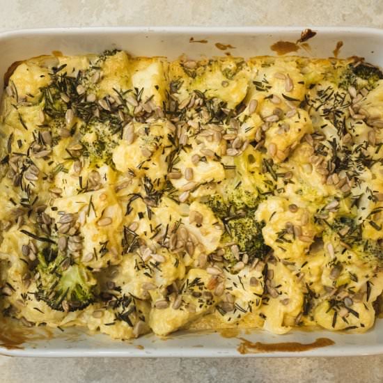 Vegan Cauliflower Broccoli Cheese