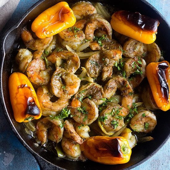 Baked Shrimp in Chermoula Marinade