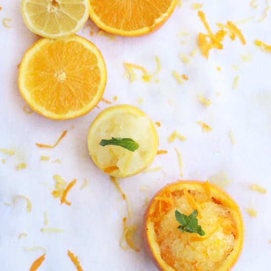 how to make lemon & orange sorbet