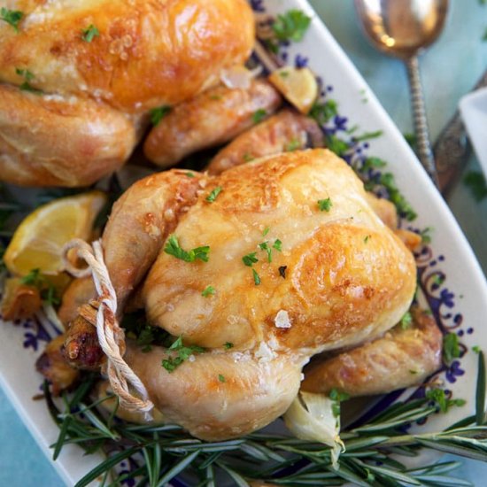 Crispy Baked Cornish Hens