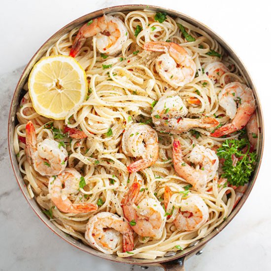 Lemon garlic shrimp scampi