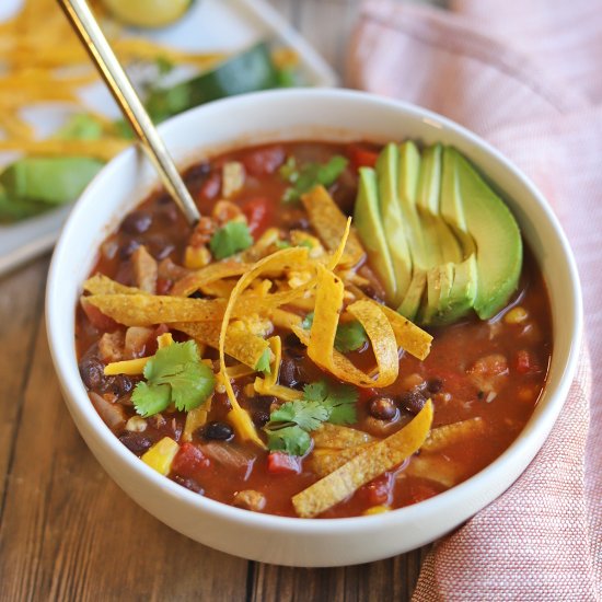 Vegan tortilla soup