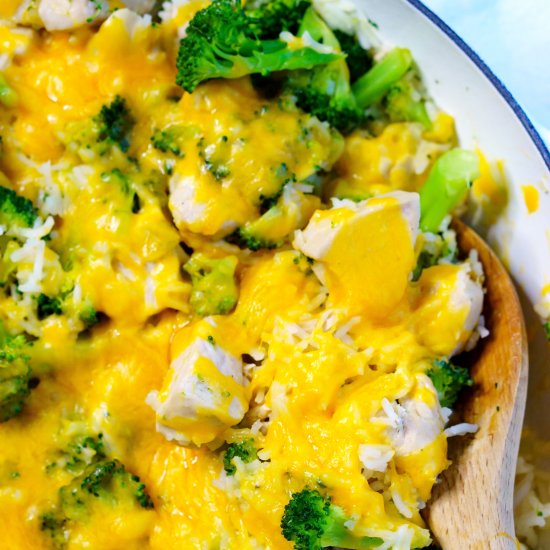 Cheesy Broccoli Chicken Rice