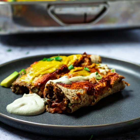 Black Bean Kale Enchiladas