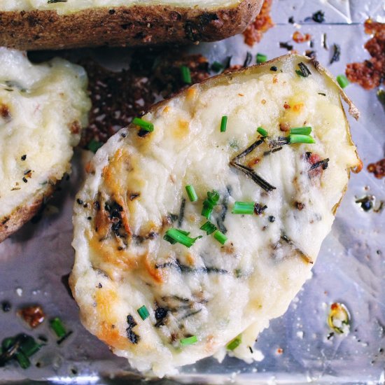 Cheesy Herb Twice Baked Potatoes