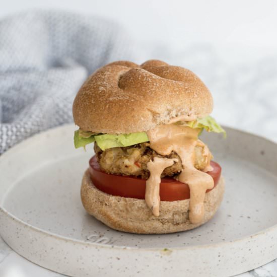 Farro and White Bean Veggie Burger