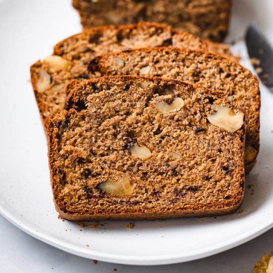 Healthy Vegan Banana Nut Bread