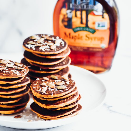 Coconut Pumpkin Mini Pancakes