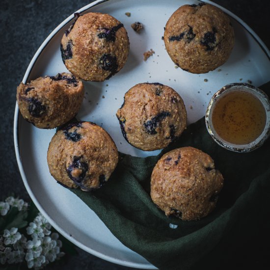 Blueberry Sourdough Muffins