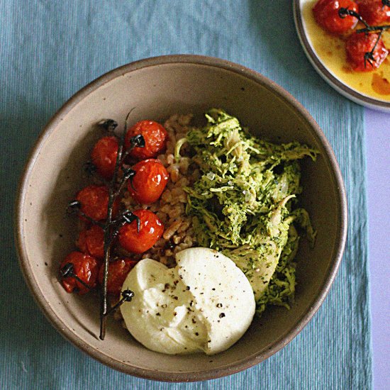 Roasted Caprese Farro Bowl