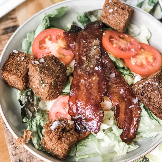 Candied Bacon BLT Panzanella Salads