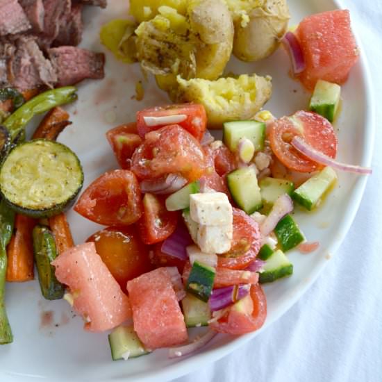 Watermelon Tomato Feta Salad