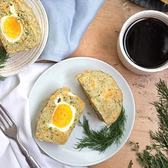 Hard-Boiled Egg + Cheddar Muffins