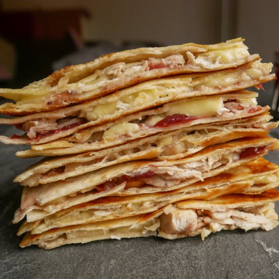 Turkey, Brie & Cranberry Quesadilla