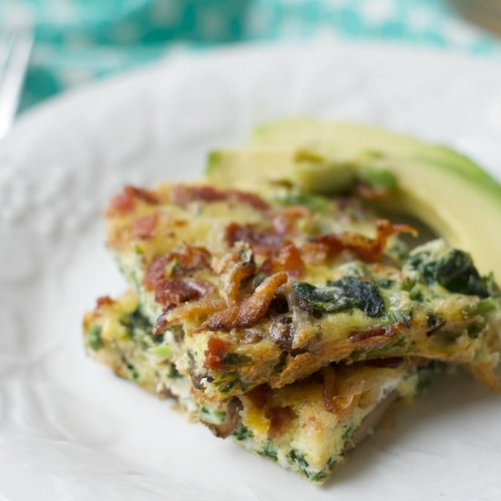 Bacon, Spinach and Cheese Casserole