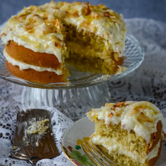 Easy Coconut Lemon and Ginger Cake