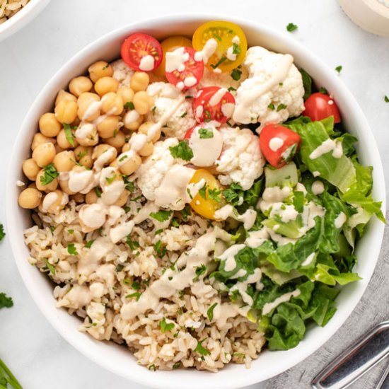 Chickpea Vegetable Rice Bowl