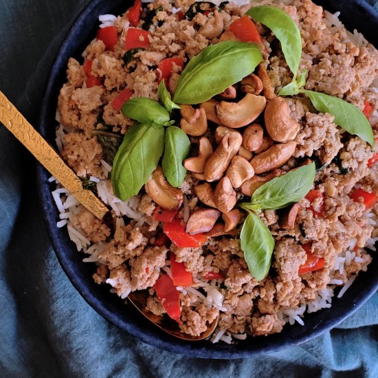 Cashew Basil Turkey Stir Fry