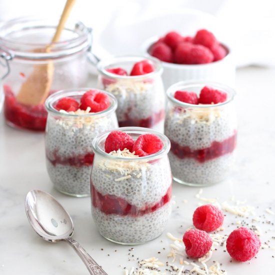 Raspberry Coconut Chia Pudding