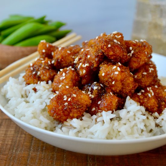 Crispy Baked Sesame Chicken