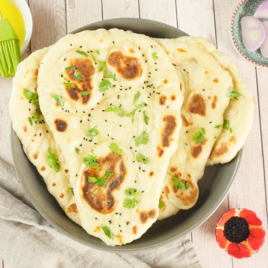 Easy Naan with Yeast