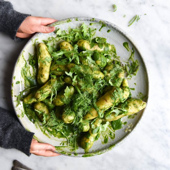 Easy green potato salad