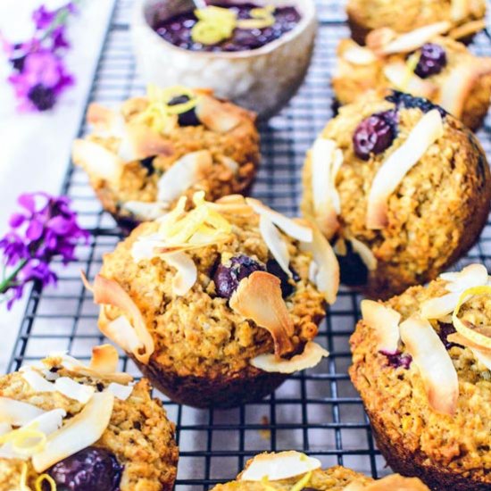 Coconut Blueberry Wholemeal Muffins