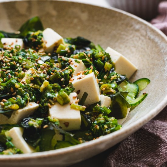 Tofu & Green Onion Salad