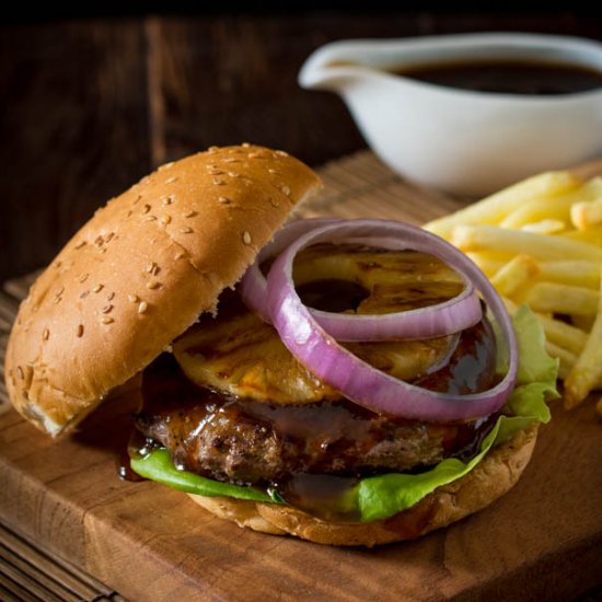 Spicy Teriyaki Burger with Grilled