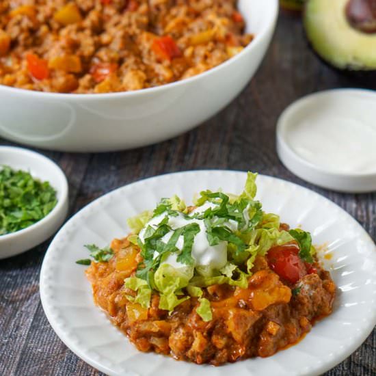 Keto Taco Ground Beef Casserole