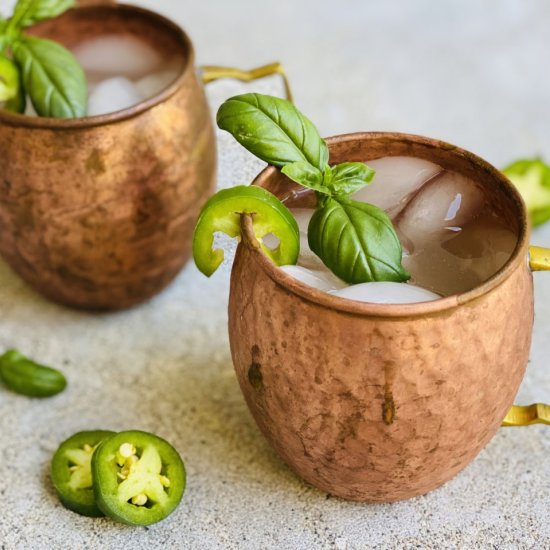 Spicy Jalapeno Basil Moscow Mule