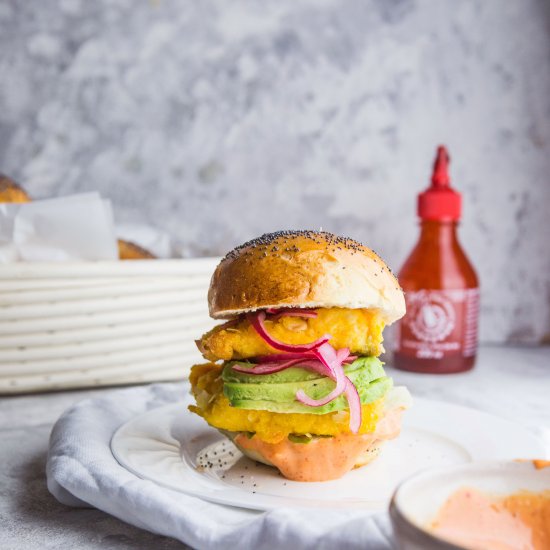 Spicy Coconut Salmon Burger