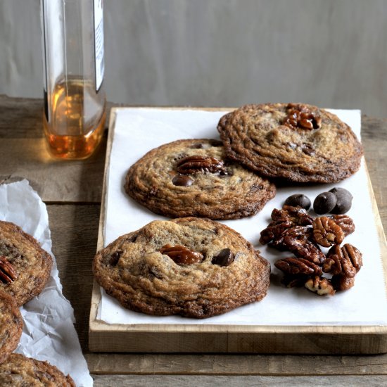 bourbon pecan choco chunk cookies