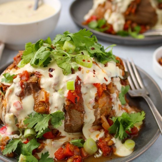 Lentil stuffed potato