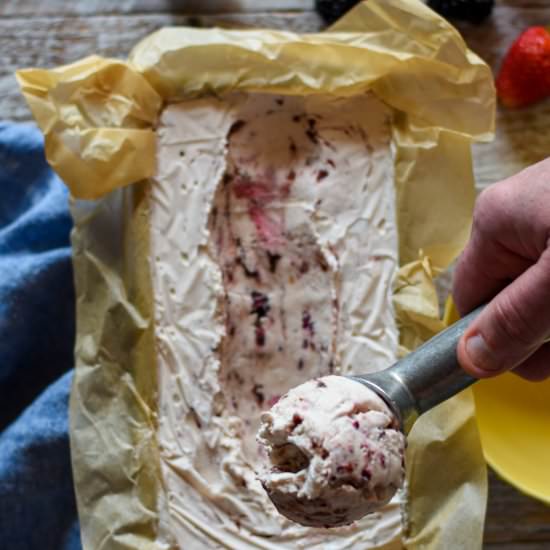 No-Churn Roasted Berry Ice Cream