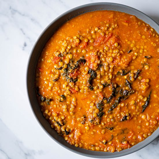 Vegan Lentil Soup with Kale