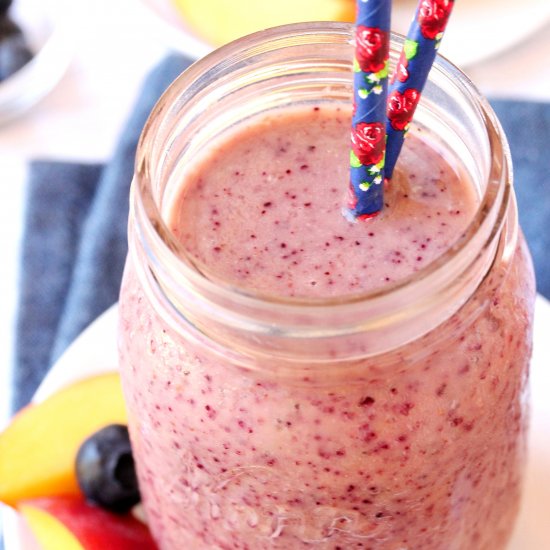 Peach, Blueberry & Banana Smoothie