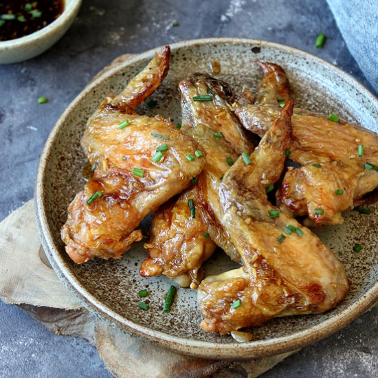 Honey and garlic glazed wings