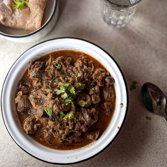 Mete dopeyaja/Goat liver with onion