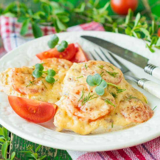 Cheese and Tomato Chicken Fillet