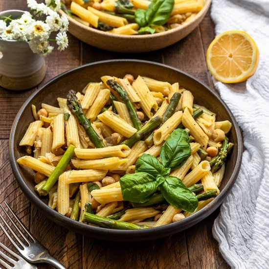 Vegan Lemon Garlic Asparagus Pasta