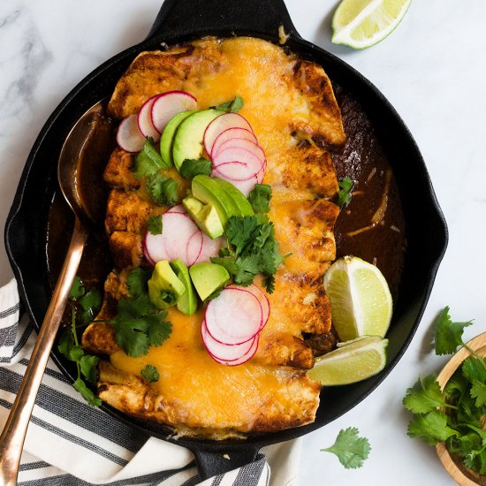 Short rib enchiladas roja