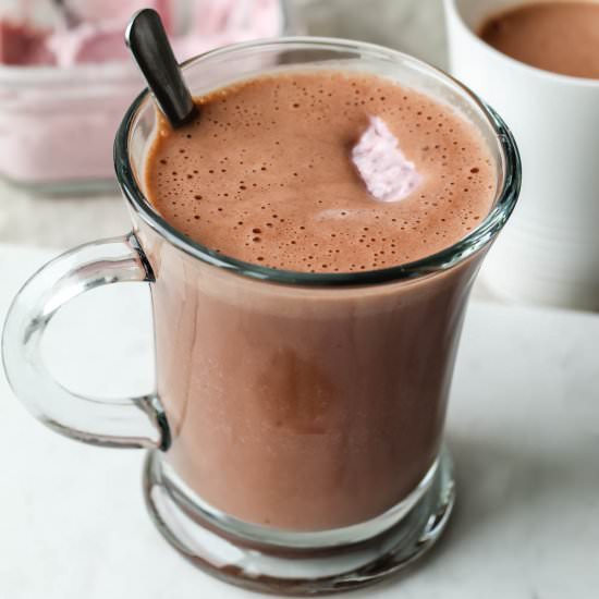 Vegan Raspberry Hot Chocolate