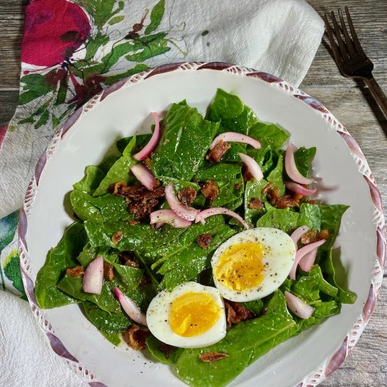 Spinach Salad with Bacon Dressing