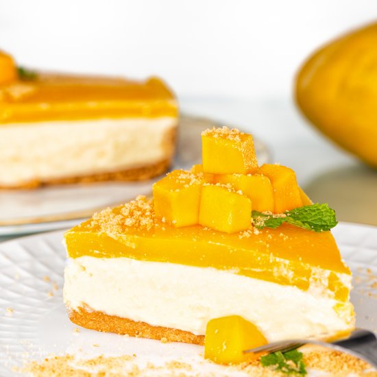 No Bake Mango Cheesecake