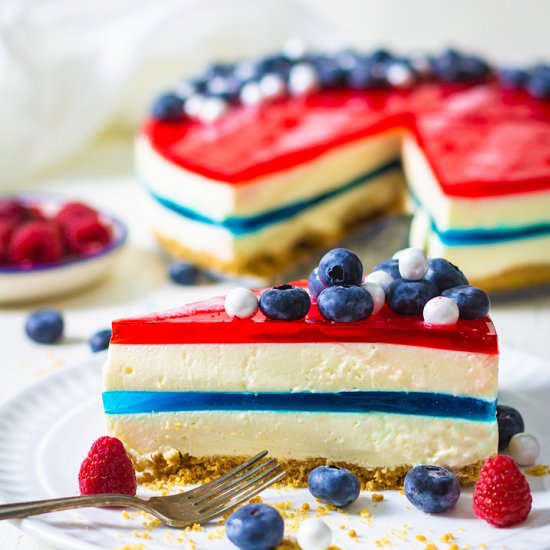 No-Bake Patriotic Jello Cheesecake